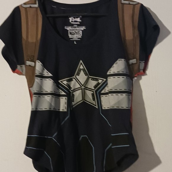 Captain America  Top by Mighty Fine‎ sz Large - Picture 1 of 7